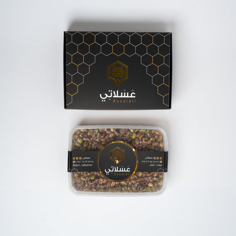 علبة عسل السدر الجبلي مع الفستق الحلبي